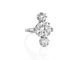 a diamond three - stone ring, by van cleef
