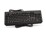 a computer keyboard with a cord attached to it