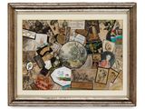 a framed picture of a collage of old postcards and pictures