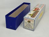 a blue box that has a box of chocolates inside of it
