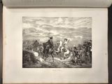 an old book with a picture of a man on horseback and other people on horseback