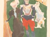 une image représentant un tableau sur lequel figurent un homme en uniforme et une femme en robe