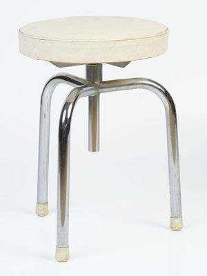 an image of a small stool with a white seat on a white background