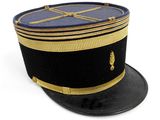 navy officer ' s hat on a white background with a gold trim