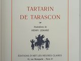 a book about tartarin de tarason with a picture of a man riding a horse