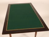 an image of a table with a green cloth on it