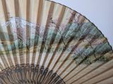 a fan that has a painting on it on it