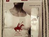 packaging of polo polo club men ' s underwear with a woman in a white tank top