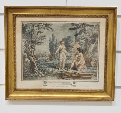 D'après Le Barbier l'aîné, Gravure XVIIIè dans son cadre dim…