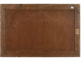an old wooden picture frame with writing on it on a white background