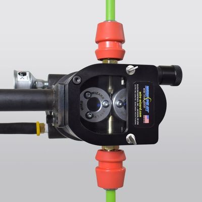 a picture of a close up of a hose connected to a fire hydrant