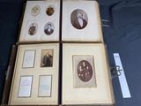 several old photos of men are displayed in a book