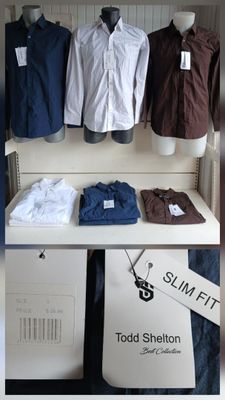 une photo d'un présentoir de chemises pour hommes dans un magasin