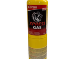 La bouteille de gaz Xppresss repose sur une surface blanche.