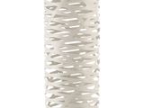 a white vase with a white lid on a white table