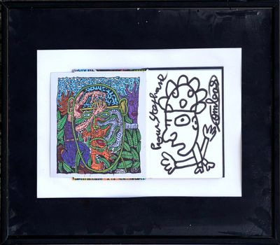 painting of a picture of a man and a woman in a frame