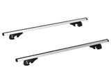 une paire de barres de toit en aluminium avec supports pour voiture