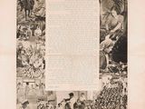 an old poster with a large piece of paper on it