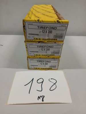 Lot de 3 boîtes de tirefonds Ø12 x 200 mm, articles neufs.