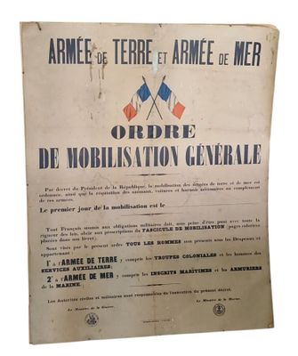 an old french poster with a flag and two crossed flags on it