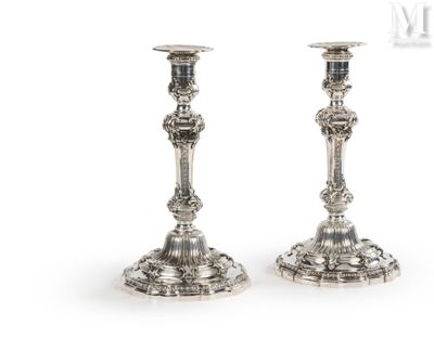 pair of antique silver candlesticks