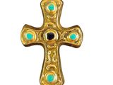 a close up of a cross on a white background