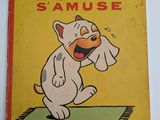 un vieux livre pour enfants avec un chien de bande dessinée sur la couverture