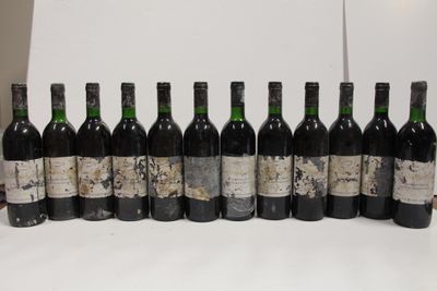 bottles of wine are lined up in a row on a table