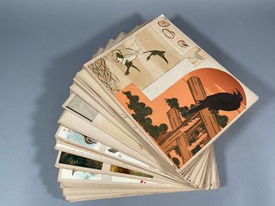 Important ensemble de collages recto-verso sur 67 feuilles c…