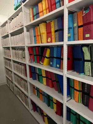des livres rangés sur une étagère dans une bibliothèque, avec des couvertures de toutes les couleurs