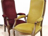 pair of antique chairs with red and yellow upholstered upholstered upholstered upholstered upholstered upholstered upholstered upholstered