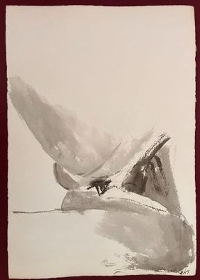 painting of a bird sitting on top of a piece of paper