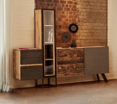 Buffet 2 portes HAYAM MAISON ET STYLES en bois de manguier n… - Photo 1