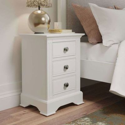 Chevet 3 tiroirs LUNEA en chêne blanc - dimensions: 40x33,5x…