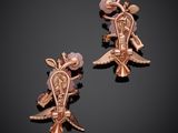 pair of gold and amethorate earrings, by van cleef