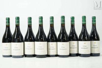 six bottles of wine are lined up in a row on a table