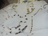 une table blanche recouverte d'un napperon blanc