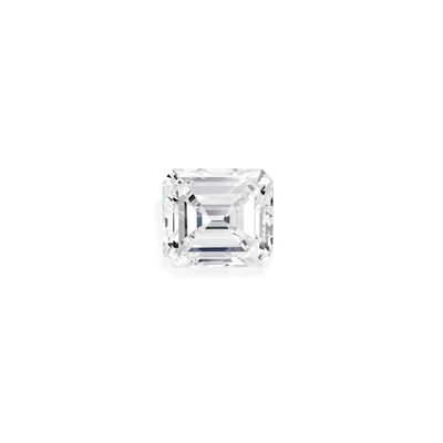 an emerald cut diamond on a white background