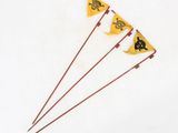 four flags with a skull and crossbone on them on a white surface