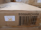 a box with a barcode on it sitting on the floor