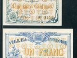 deux billets de banque français, l'un représentant un lion et l'autre représentant un lion