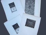 three black and white photographs of a window and a window sill