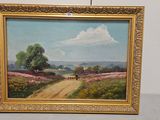 une image représentant un tableau d'une route de campagne avec un cheval et une calèche