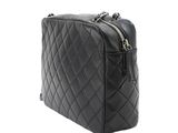 chanel black quilted lambskin cross body bag
