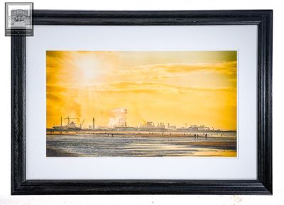 Yoann Delaplace (XXe), "Vue de la plage", impression - peint…