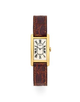 Montre-bracelet Cartier en or 18 carats avec chiffres romains