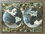 a picture of a picture of a world map with a magnifying lens on it