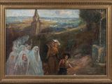 an image of a painting of a group of people dressed in white