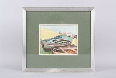 une photo d'une photo représentant un bateau, dans un cadre