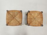 pair of mid - century bamboo and brass cufflinks